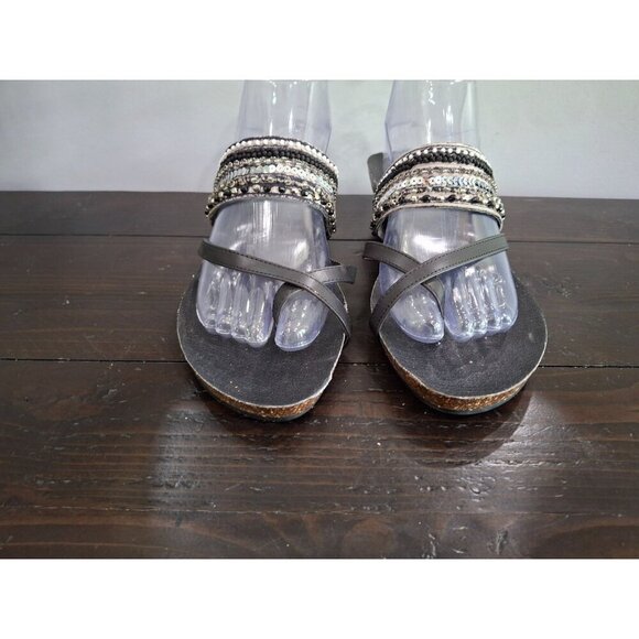 NWOB Reaction Kenneth Cole Great Time Rhinestone & Jewels Thong Sandals/Sz. 9M - Picture 5 of 9